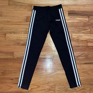 Adidas black and white classic track suit pants
